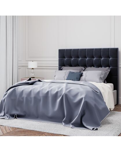 Tête de lit en Velours Sol bleu foncé - 160x120 cm
